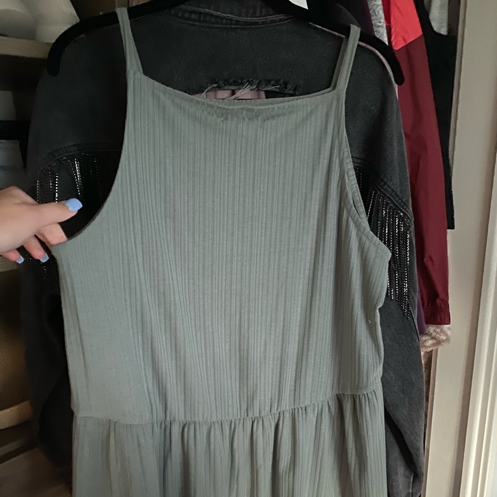 Maurice’s Teal Ribbed Square Neck Tank